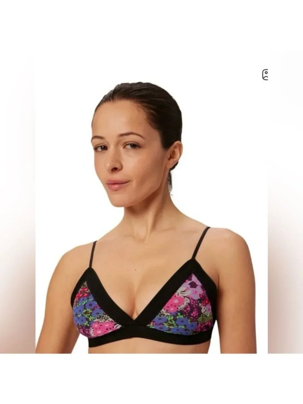 Parade Plunge Bralette – 2XL, Mesh Floral, Wire‑Free, Adjustable, Semi‑Sheer